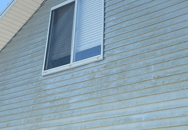 House Washing project before professional cleaning by Wash and Go