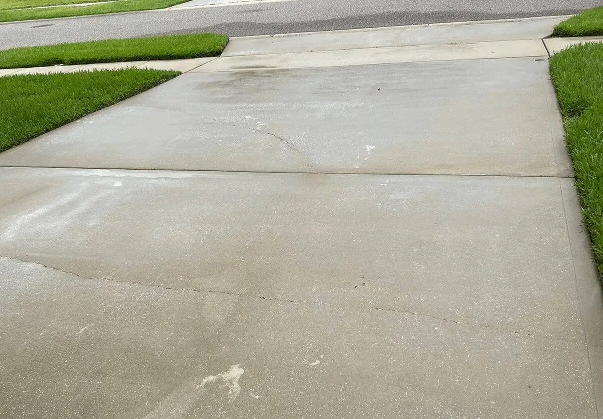 Concrete after professional pressure washing